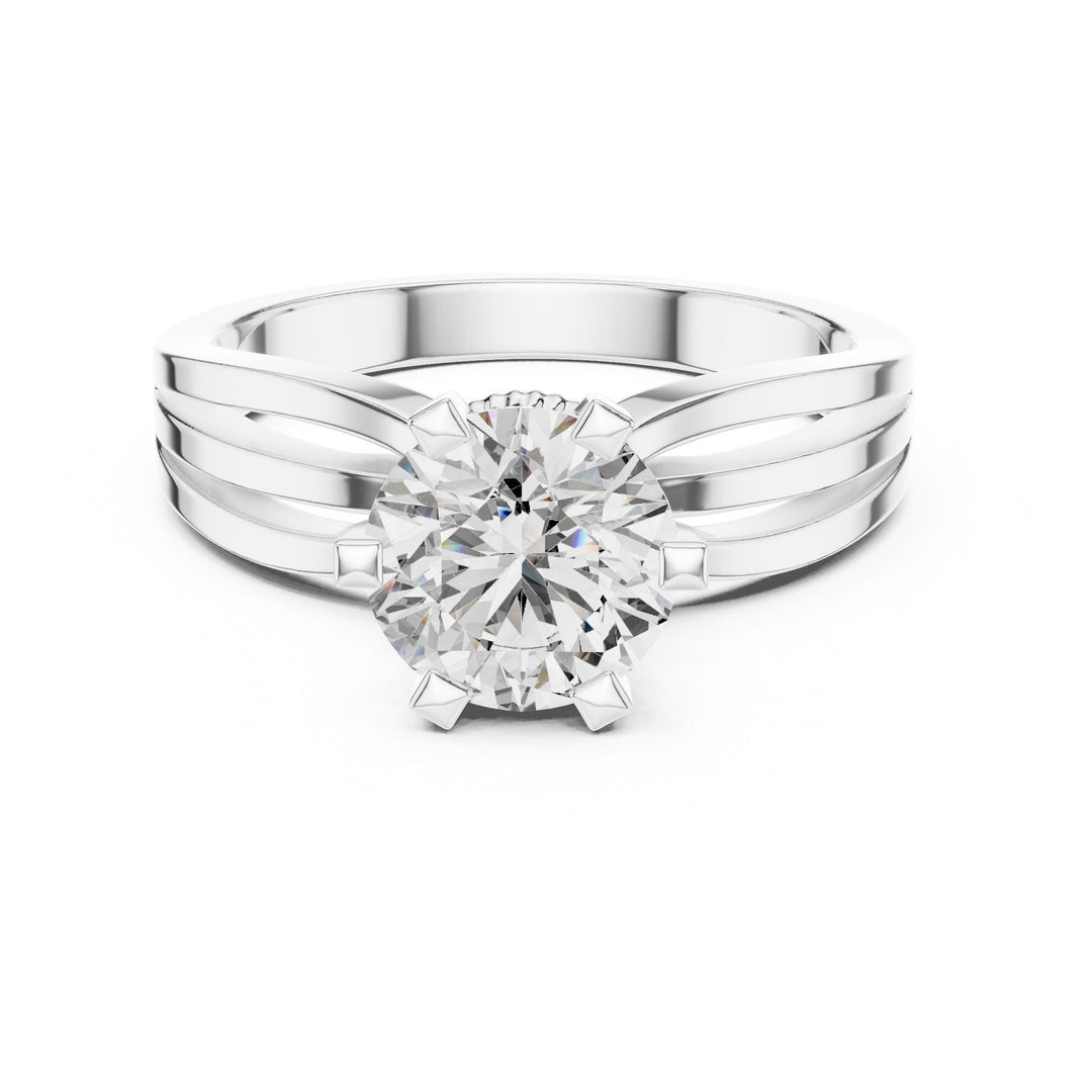 Round Cut Lab Grown Diamond Solitaire Ring, 1.00ct Total, Solid Gold