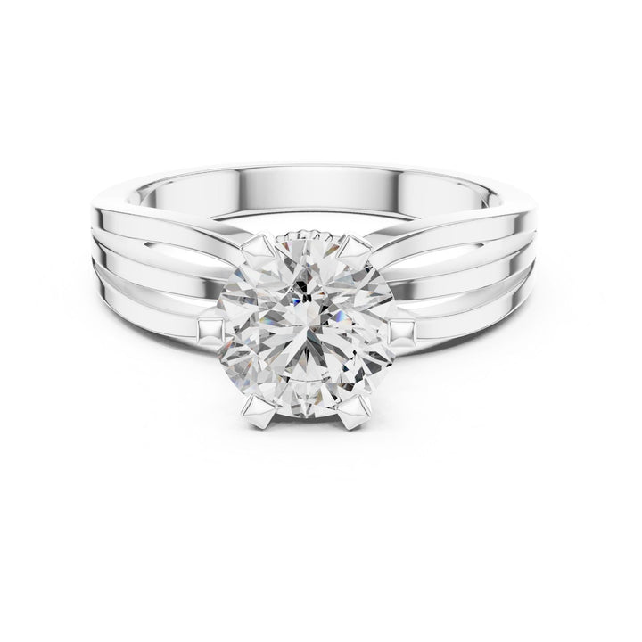 Round Cut Lab Grown Diamond Solitaire Ring, 1.00ct Total, Solid Gold