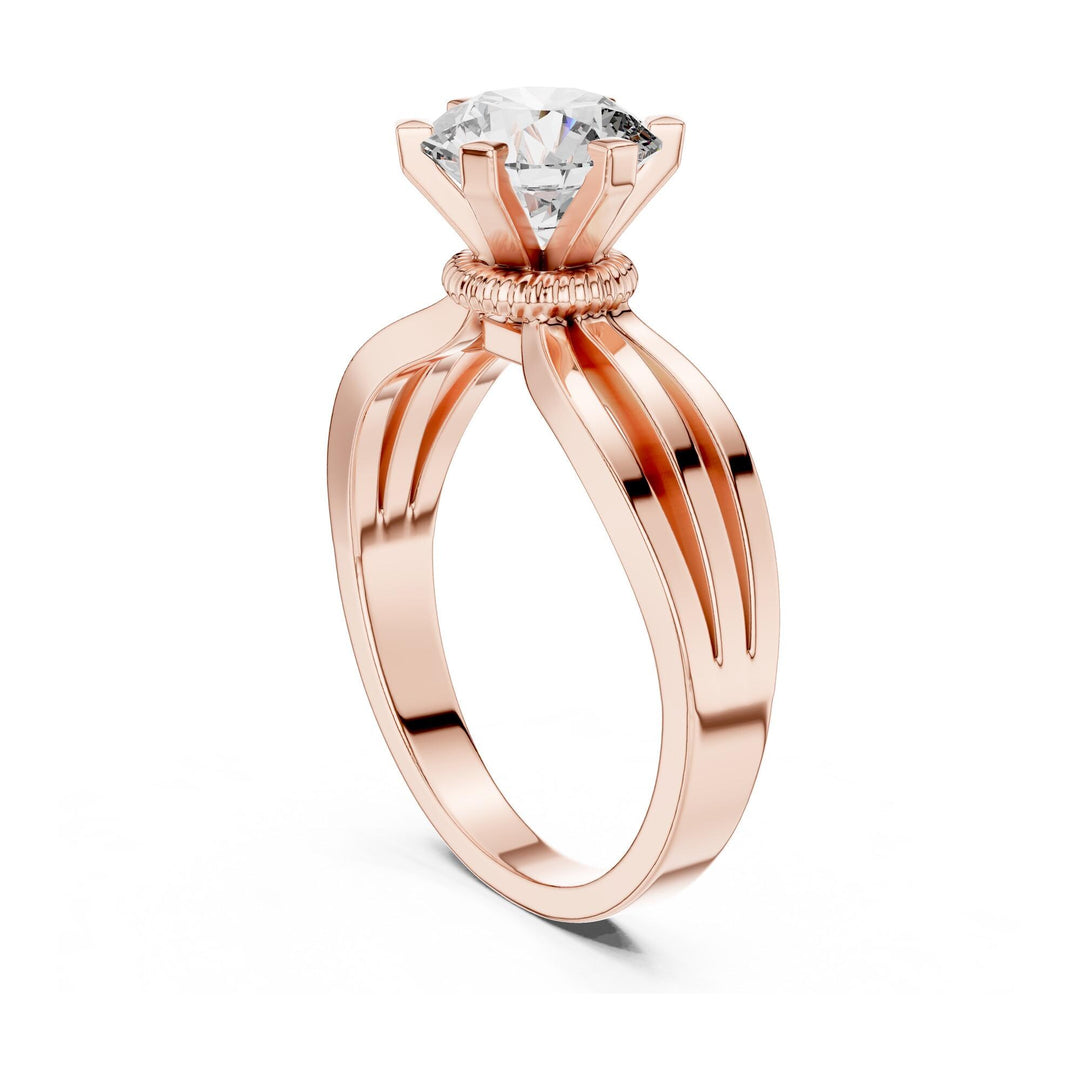 Round Cut Lab Grown Diamond Solitaire Ring, 1.00ct Total, Solid Gold