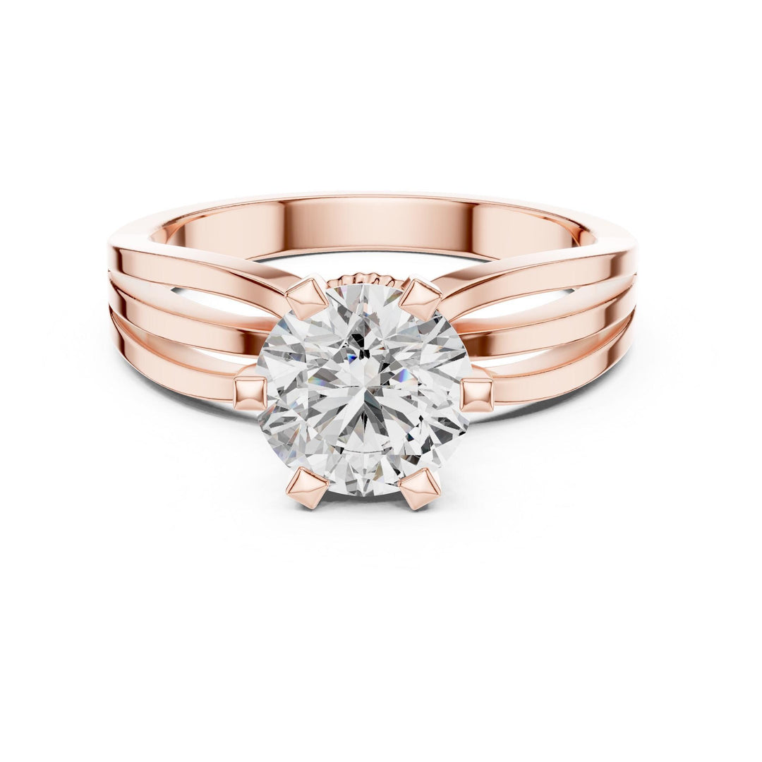 Round Cut Lab Grown Diamond Solitaire Ring, 1.00ct Total, Solid Gold