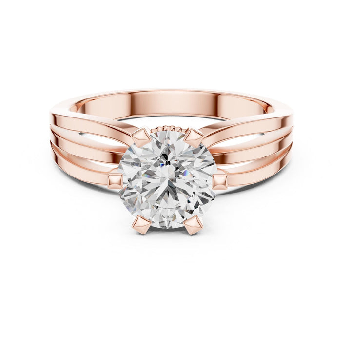 Round Cut Lab Grown Diamond Solitaire Ring, 1.00ct Total, Solid Gold