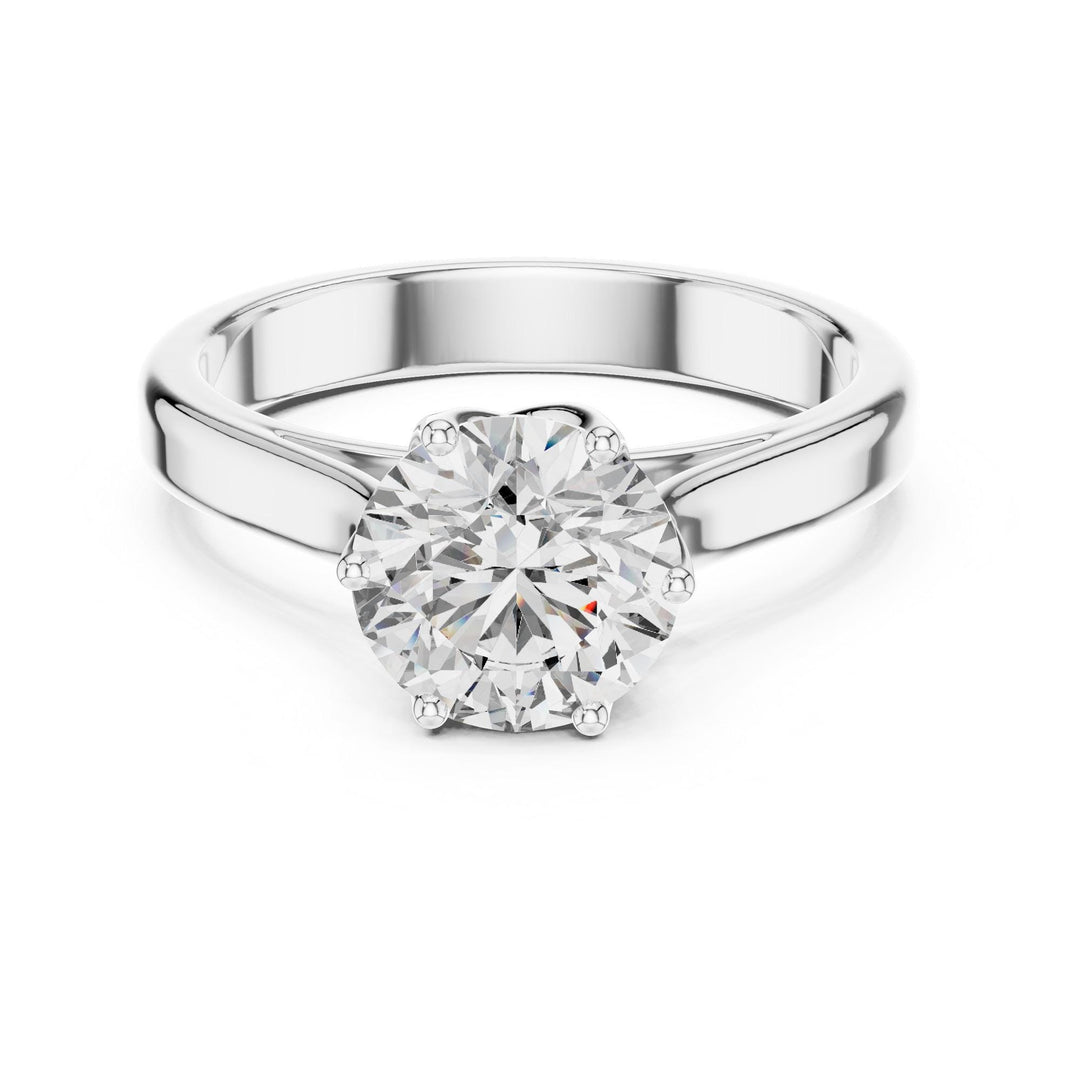 Round Cut Lab Grown Diamond Solitaire Ring, 1.00ct Total, Solid Gold