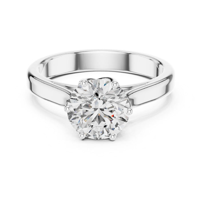 Round Cut Lab Grown Diamond Solitaire Ring, 1.00ct Total, Solid Gold