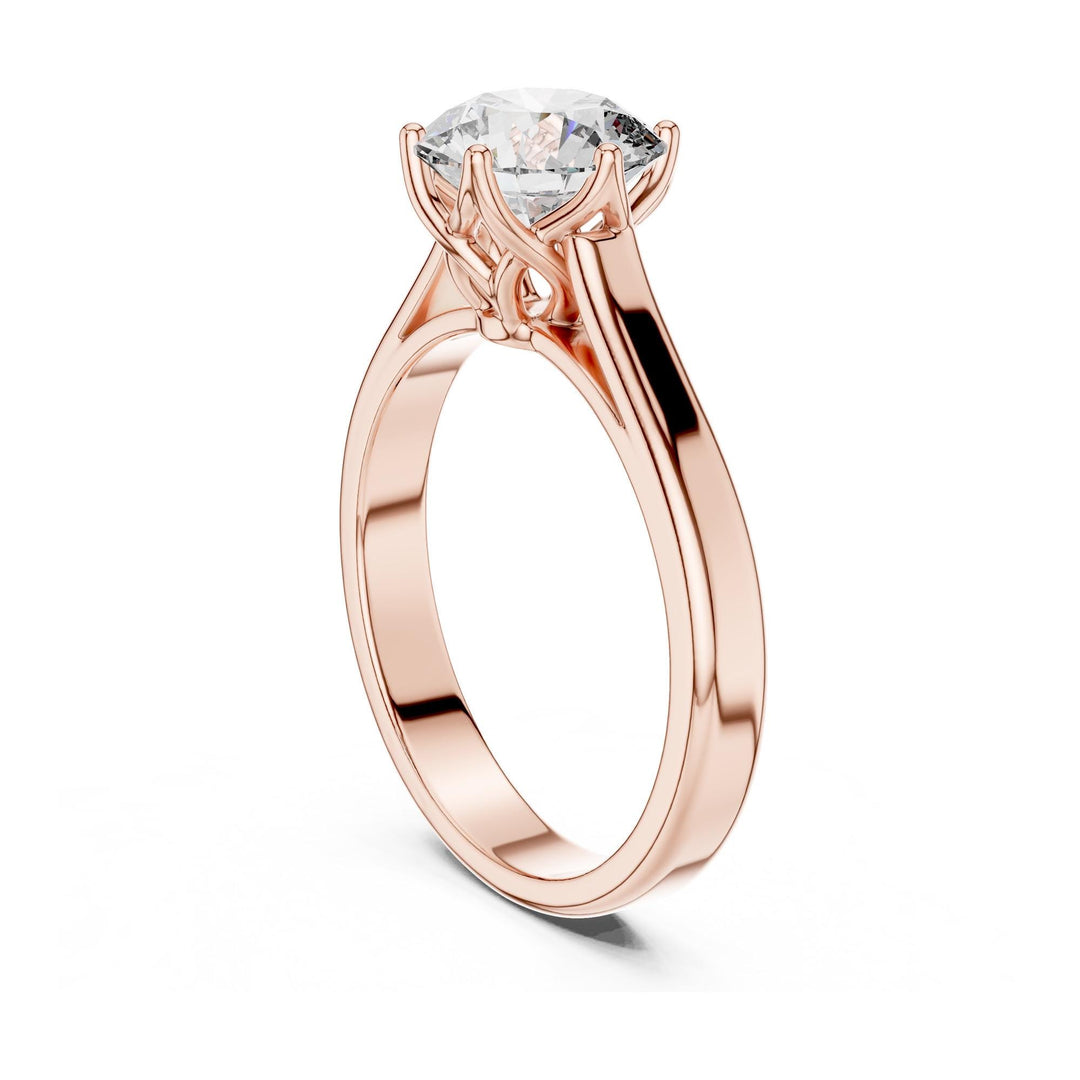 Round Cut Lab Grown Diamond Solitaire Ring, 1.00ct Total, Solid Gold