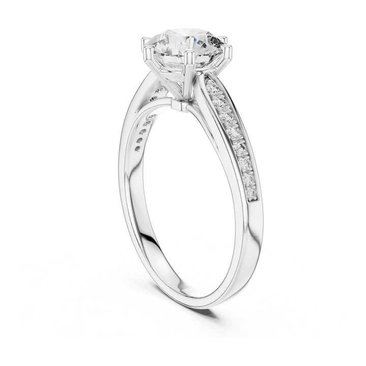 Round Cut Lab Grown Diamond Solitaire Ring, 1.12ct Total, Solid Gold