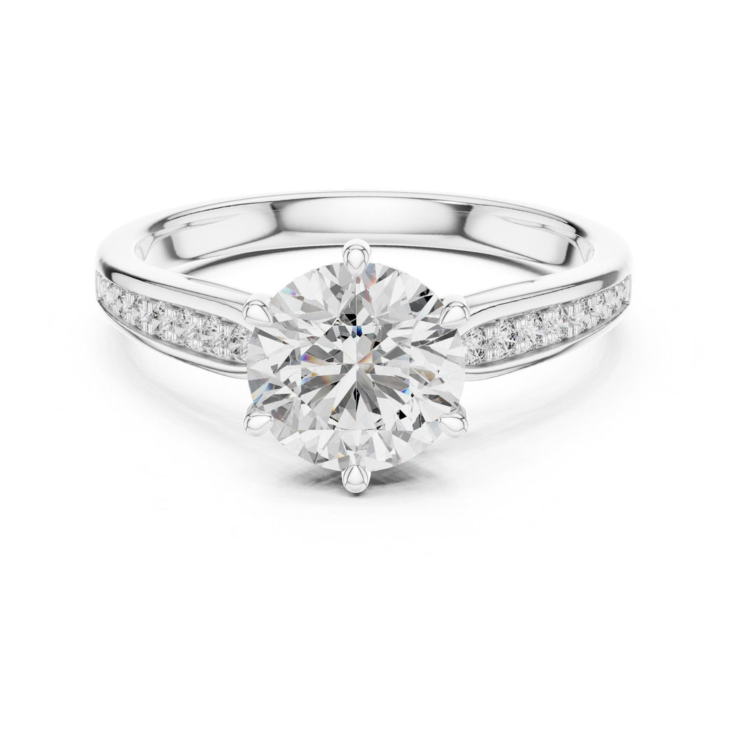Round Cut Lab Grown Diamond Solitaire Ring, 1.12ct Total, Solid Gold