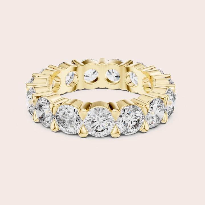 Round Cut Lab Grown Diamond Full Eternity Band, 5.25ct Total, Solid Gold