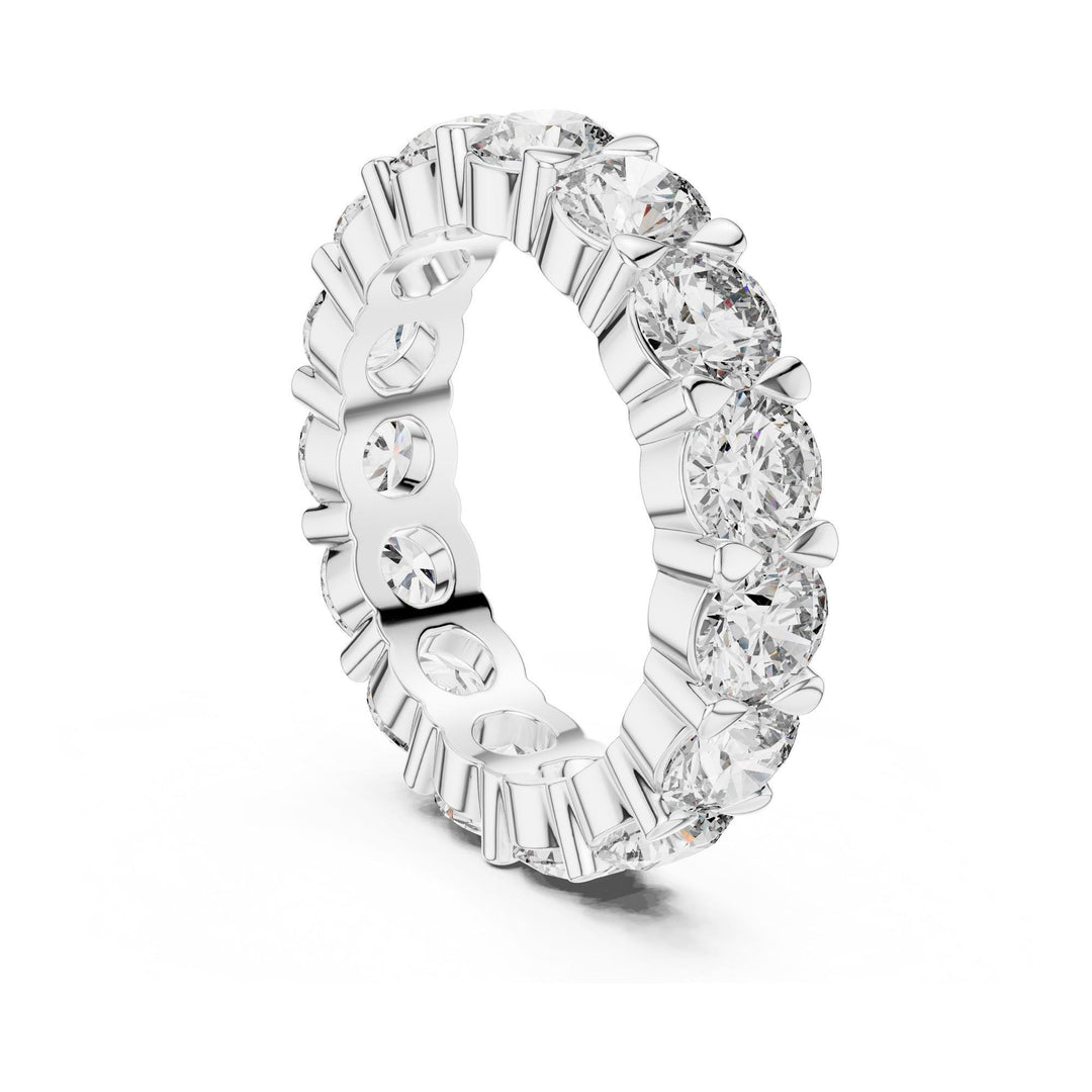 Round Cut Lab Grown Diamond Full Eternity Band, 5.25ct Total, Solid Gold