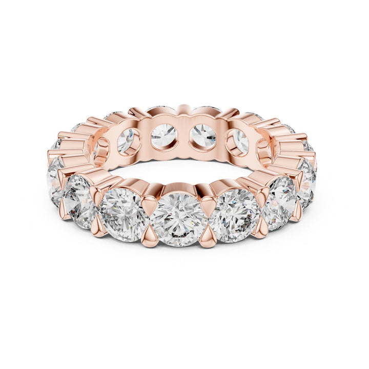 Round Cut Lab Grown Diamond Full Eternity Band, 5.25ct Total, Solid Gold