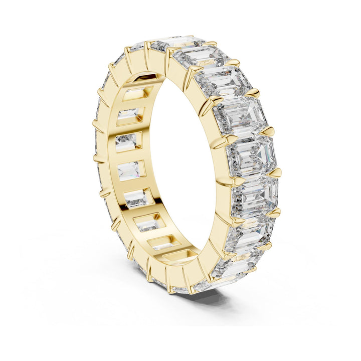 Emerald Cut Lab Grown Diamond Full Eternity Band, 5.64ct Total, Solid Gold