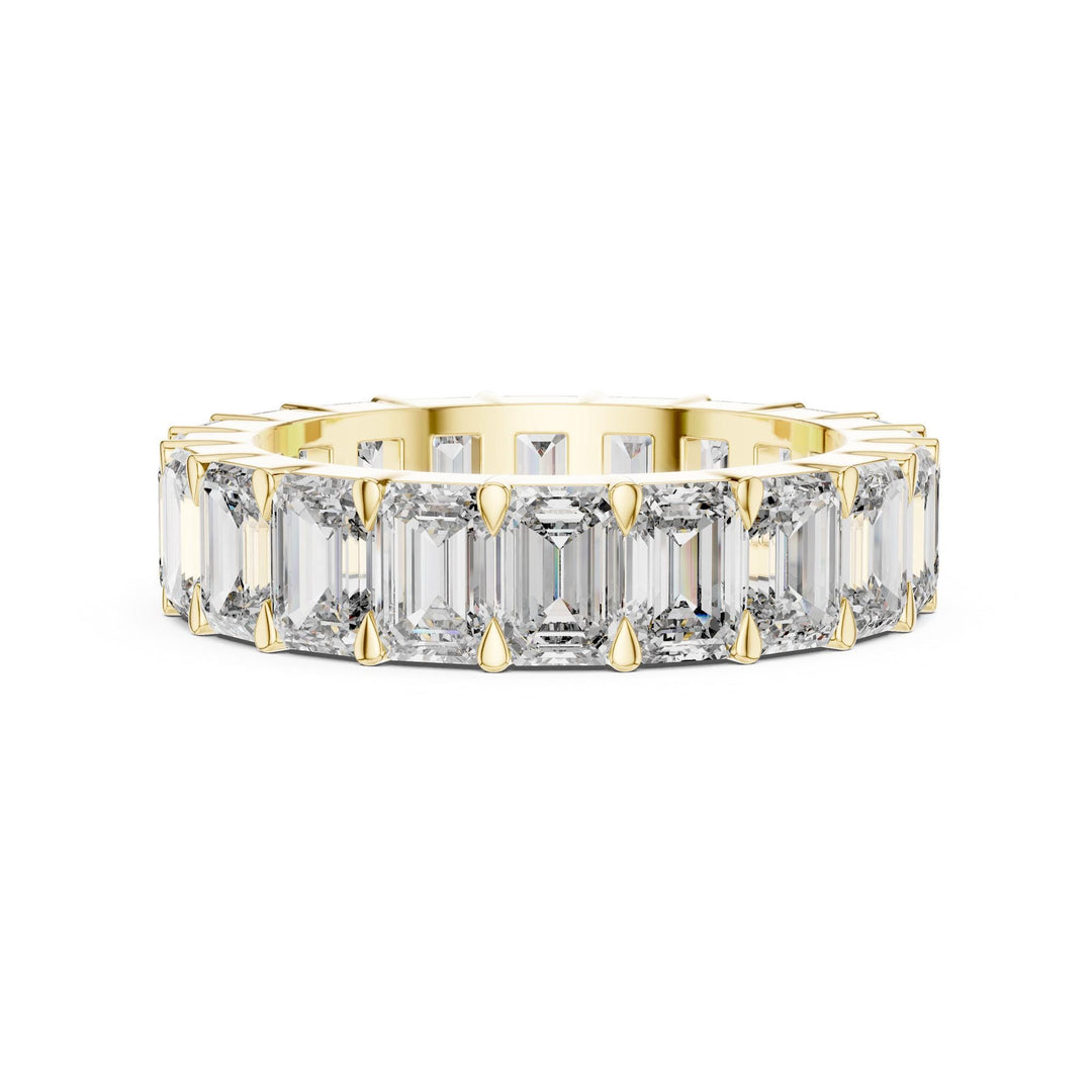 Emerald Cut Lab Grown Diamond Full Eternity Band, 5.64ct Total, Solid Gold