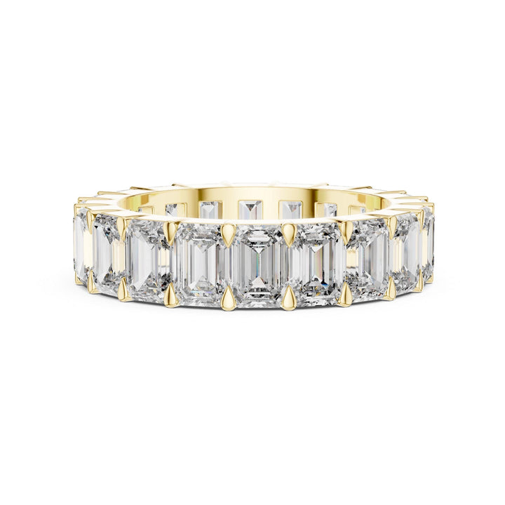 Emerald Cut Lab Grown Diamond Full Eternity Band, 5.64ct Total, Solid Gold