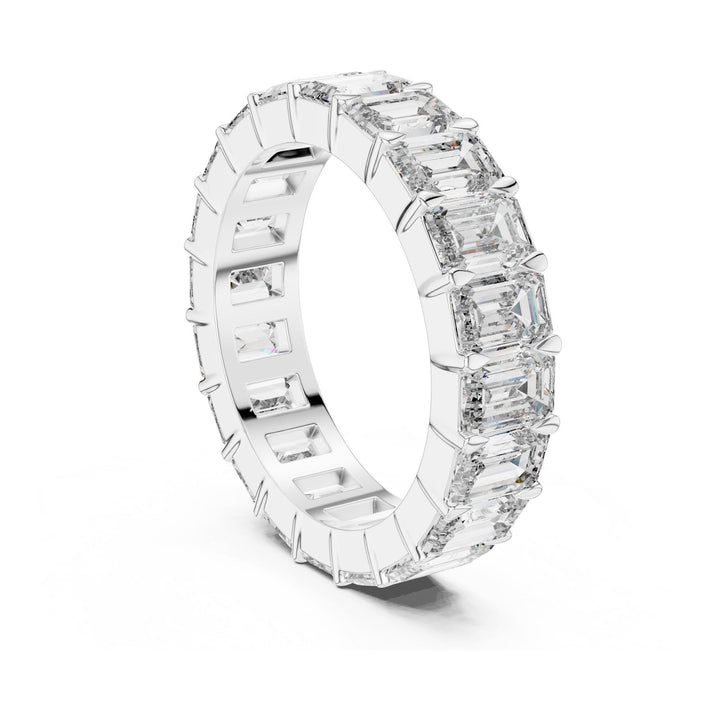 Emerald Cut Lab Grown Diamond Full Eternity Band, 5.64ct Total, Solid Gold