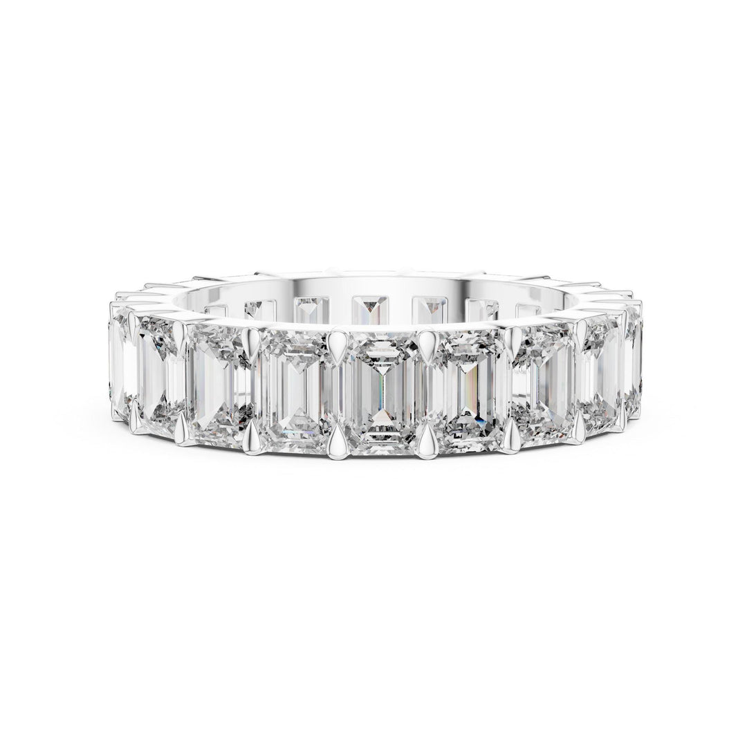 Emerald Cut Lab Grown Diamond Full Eternity Band, 5.64ct Total, Solid Gold