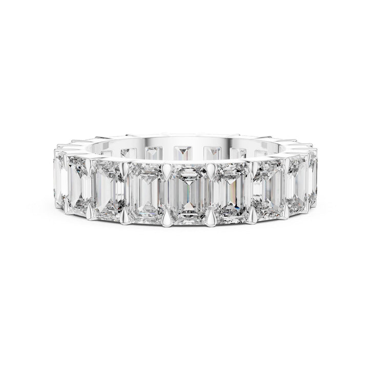 Emerald Cut Lab Grown Diamond Full Eternity Band, 5.64ct Total, Solid Gold