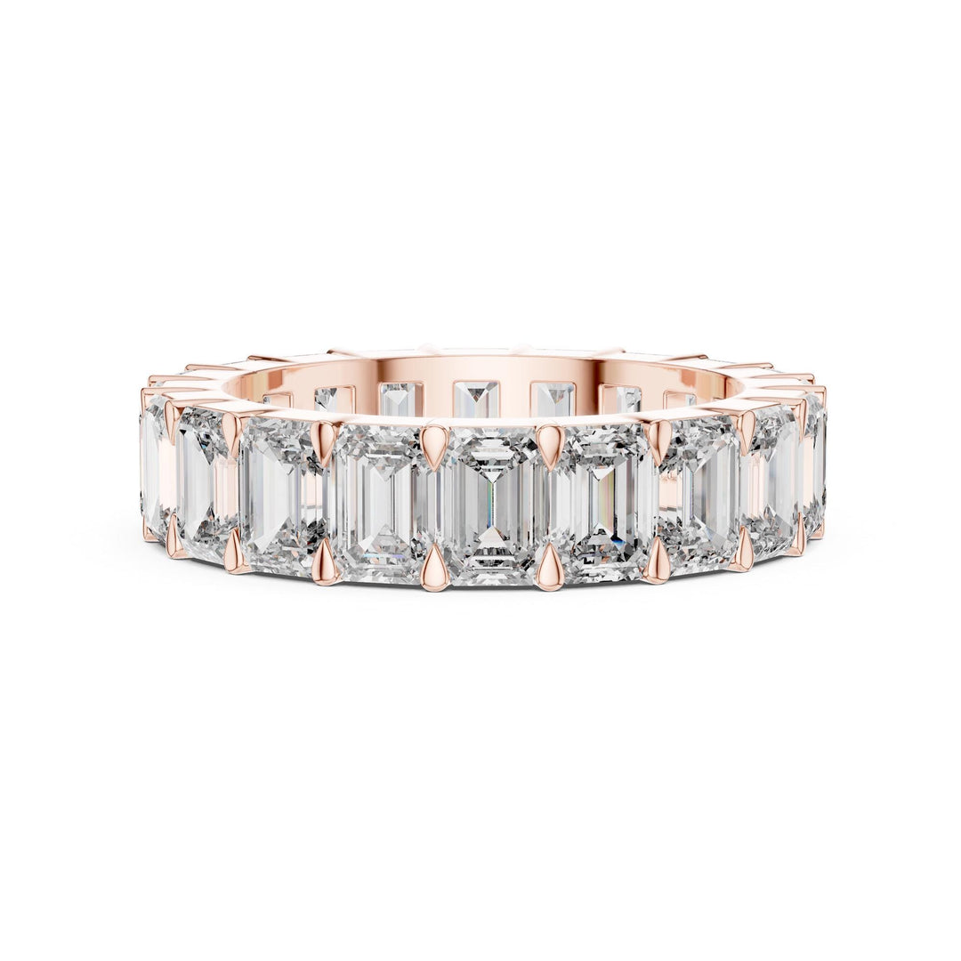 Emerald Cut Lab Grown Diamond Full Eternity Band, 5.64ct Total, Solid Gold
