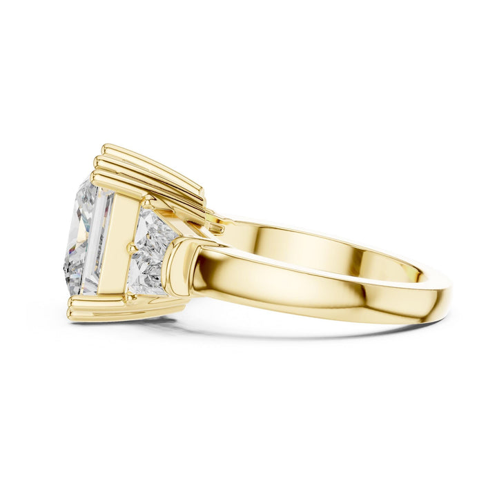 Princess Cut Lab Grown Diamond Cluster Ring, 4.37ct Total, Solid Gold