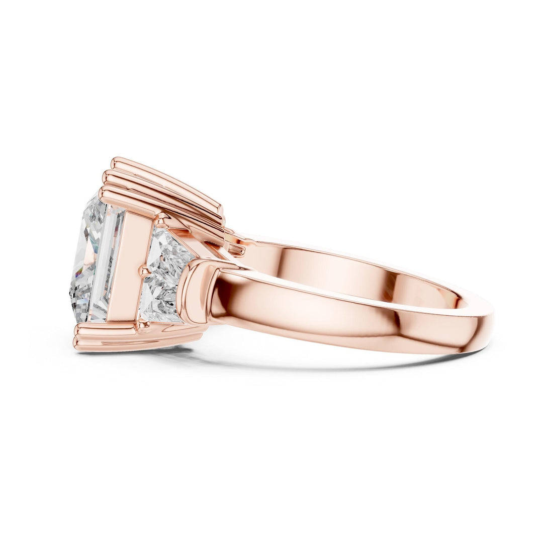 Princess Cut Lab Grown Diamond Cluster Ring, 4.37ct Total, Solid Gold
