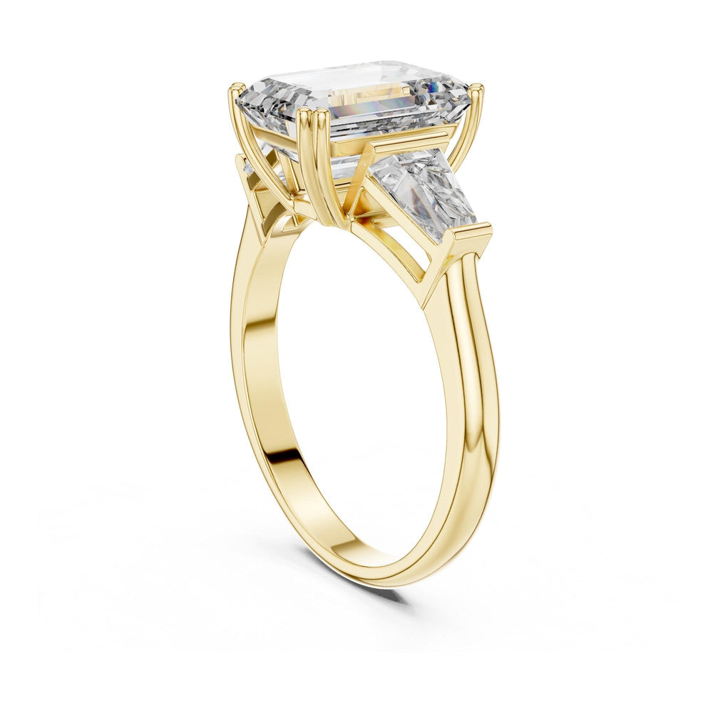 Emerald Cut Lab Grown Diamond Cluster Ring, 3.66ct Total, Solid Gold
