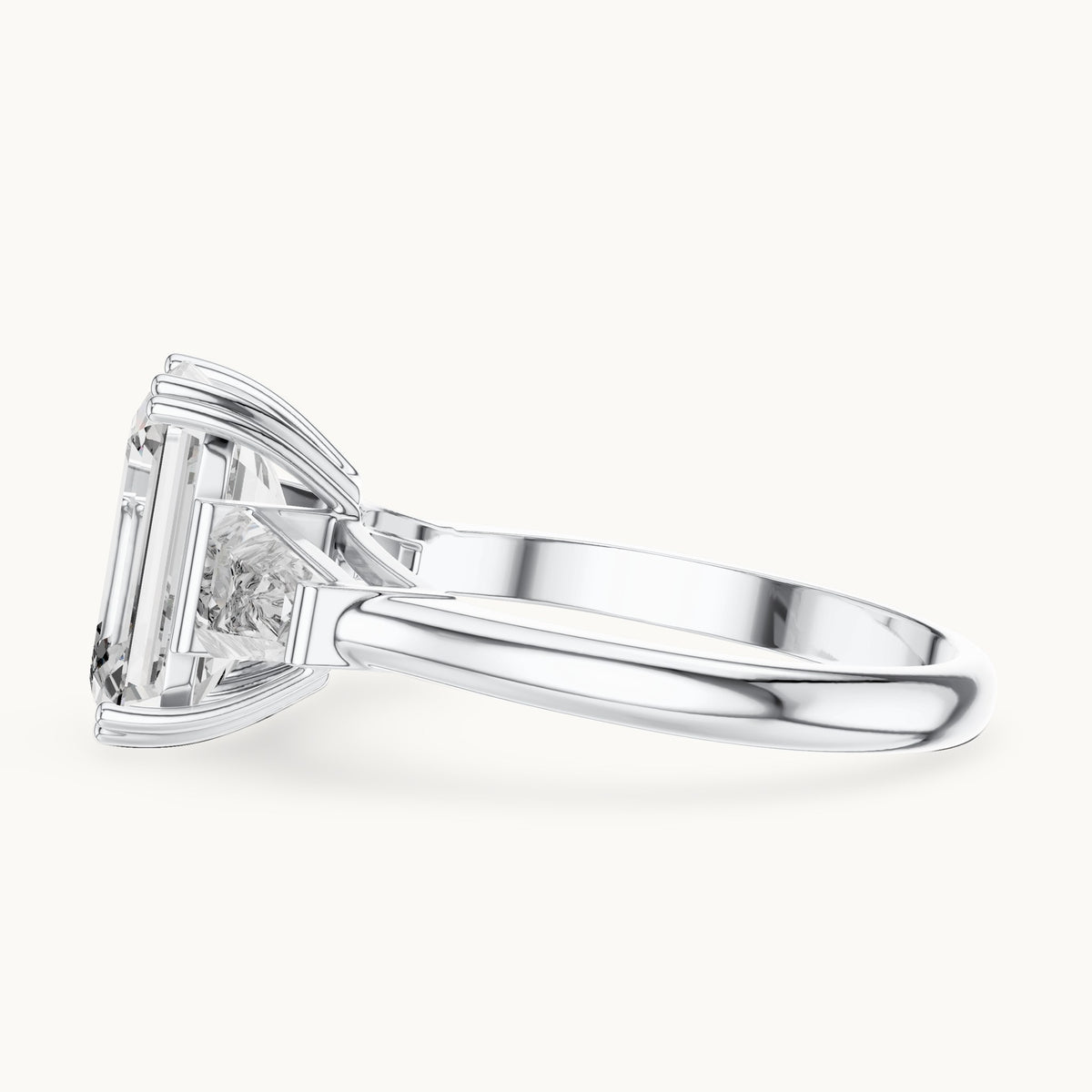 Emerald cut lab-grown diamond cluster ring in 14K white gold, 3.66 CT TW, view 2