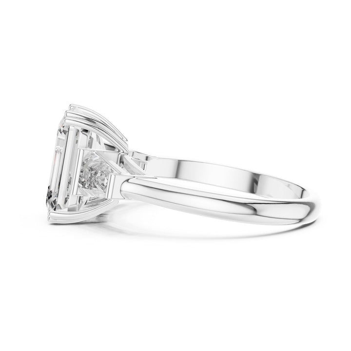 Emerald Cut Lab Grown Diamond Cluster Ring, 3.66ct Total, Solid Gold