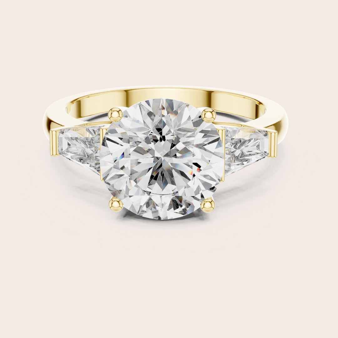 Round Cut Lab Grown Diamond Cluster Ring, 4.17ct Total, Solid Gold