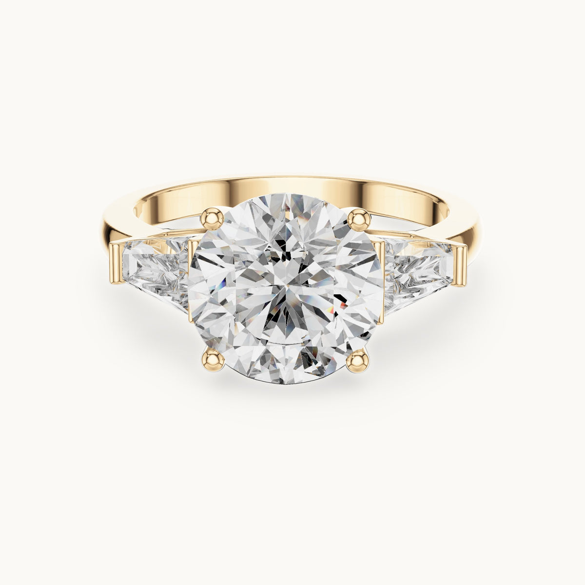 Round cut lab-grown diamond cluster ring in 14K yellow gold, 4.17 CT TW, view 1