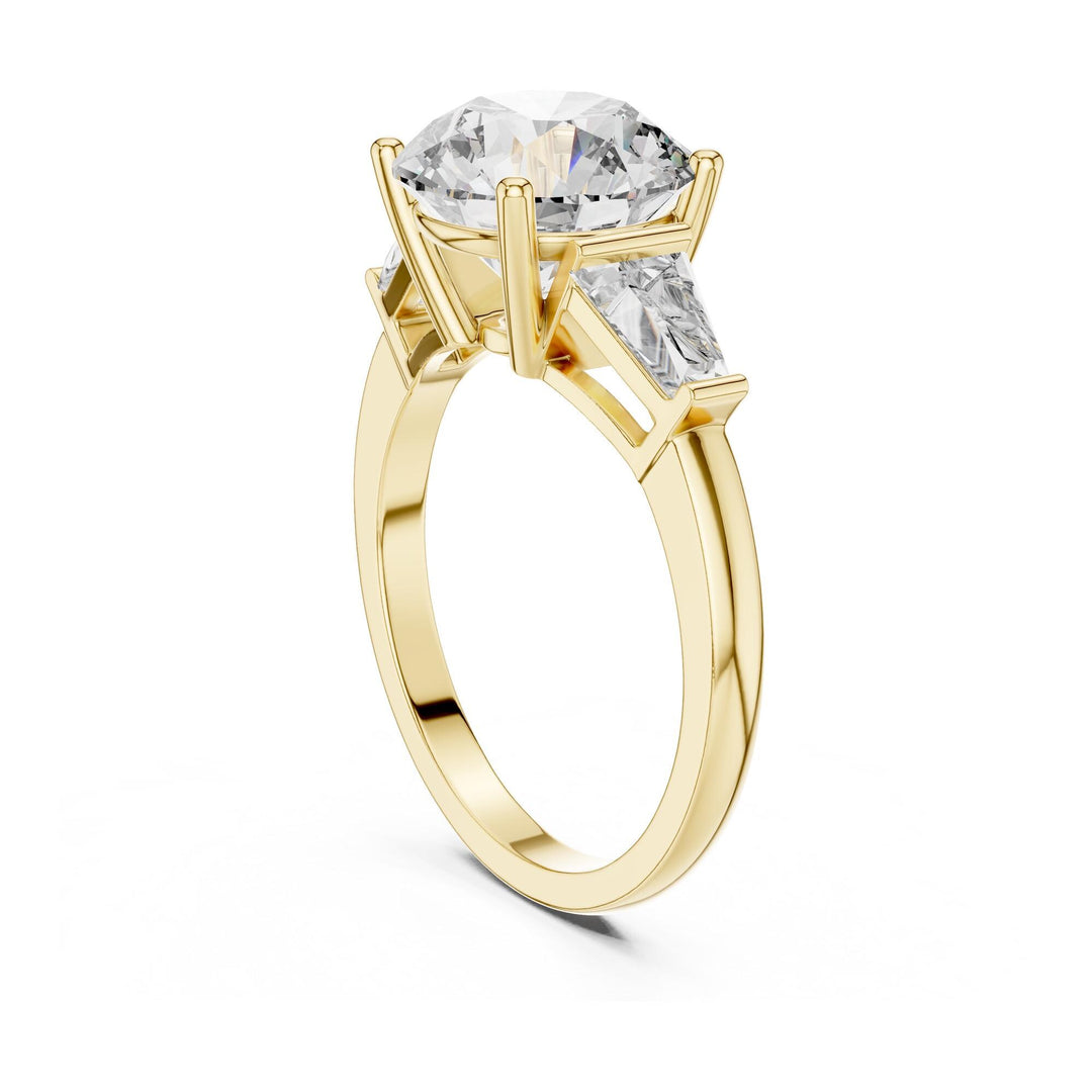 Round Cut Lab Grown Diamond Cluster Ring, 4.17ct Total, Solid Gold