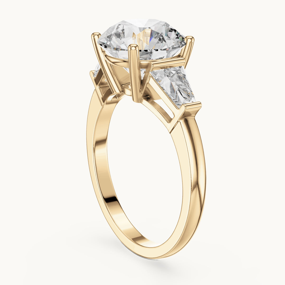 Round cut lab-grown diamond cluster ring in 14K yellow gold, 4.17 CT TW, view 2