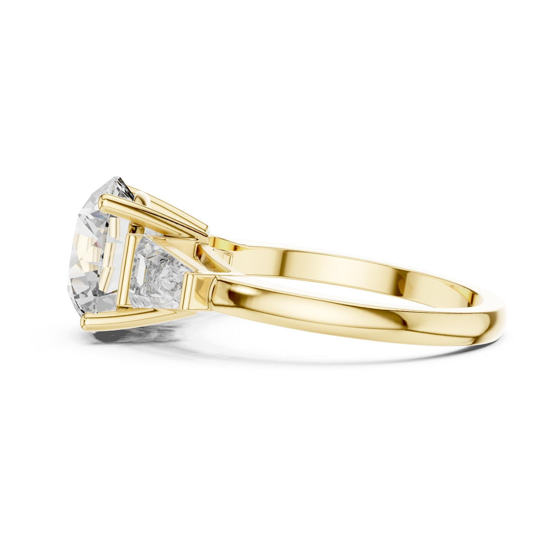 Round Cut Lab Grown Diamond Cluster Ring, 4.17ct Total, Solid Gold