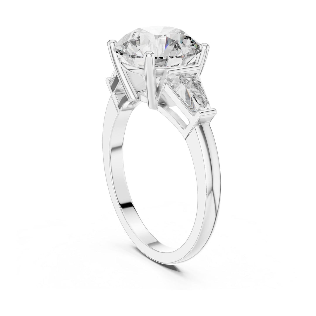 Round Cut Lab Grown Diamond Cluster Ring, 4.17ct Total, Solid Gold