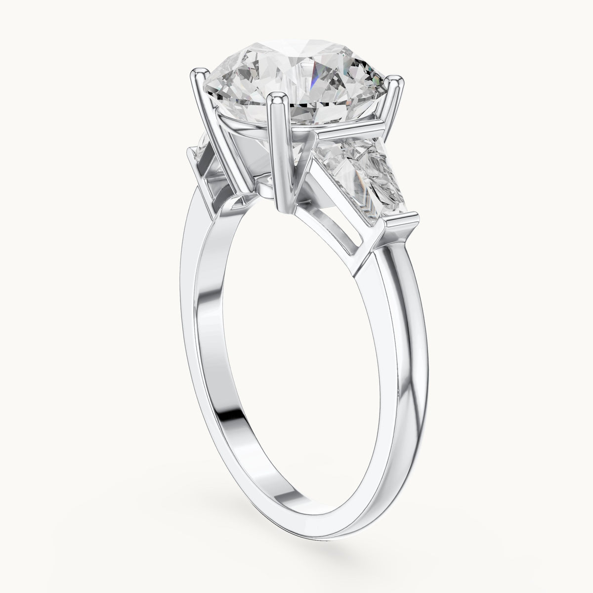 Round cut lab-grown diamond cluster ring in 14K white gold, 4.17 CT TW, view 1
