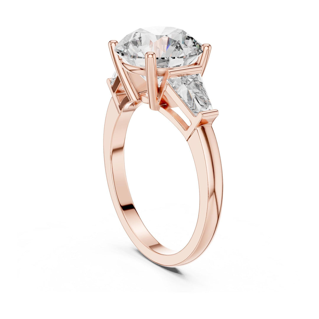 Round Cut Lab Grown Diamond Cluster Ring, 4.17ct Total, Solid Gold