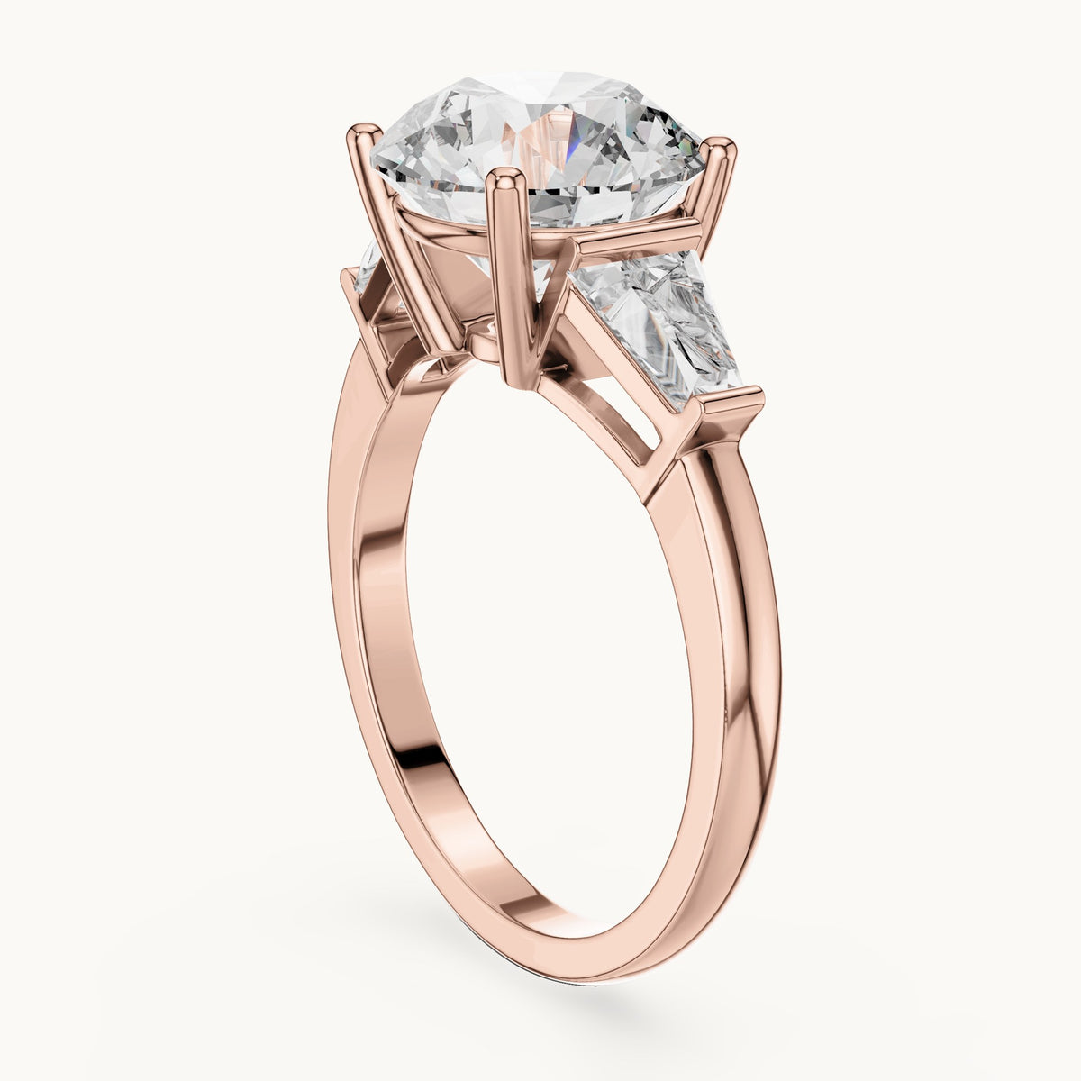 Round cut lab-grown diamond cluster ring in 14K rose gold, 4.17 CT TW, view 1
