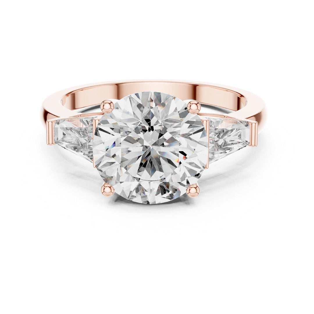 Round Cut Lab Grown Diamond Cluster Ring, 4.17ct Total, Solid Gold