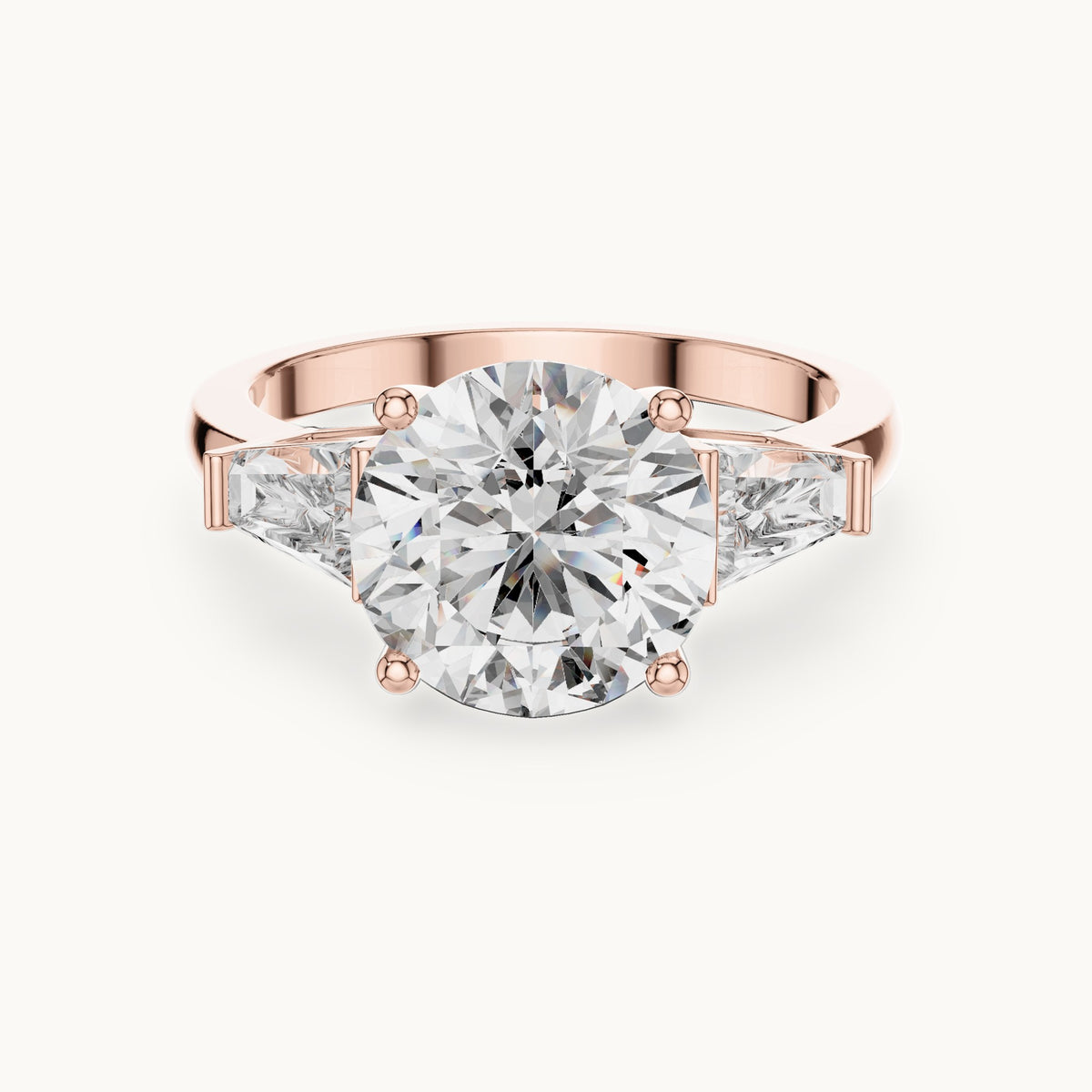 Round cut lab-grown diamond cluster ring in 14K rose gold, 4.17 CT TW, view 3