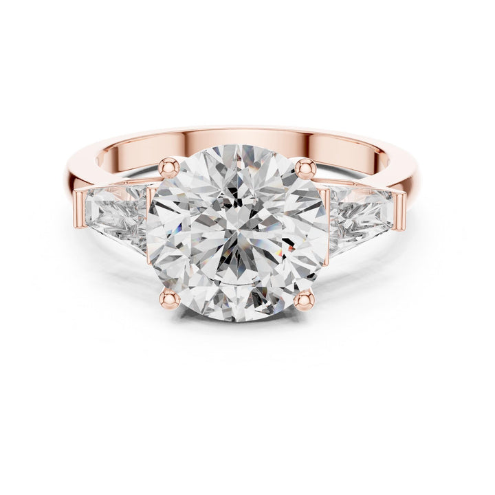 Round Cut Lab Grown Diamond Cluster Ring, 4.17ct Total, Solid Gold
