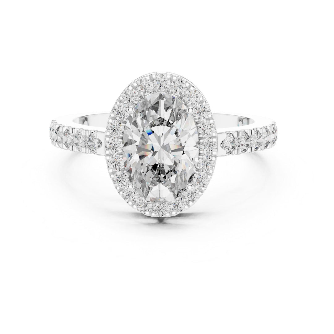 Oval Cut Lab Grown Diamond Solitaire Ring, 1.53ct Total, Solid Gold