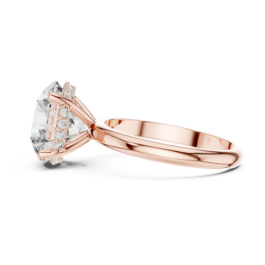 Round Cut Lab Grown Diamond Solitaire Ring, 3.89ct Total, Solid Gold
