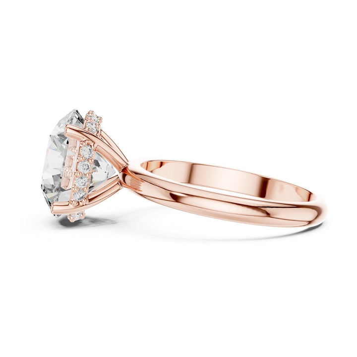Round Cut Lab Grown Diamond Solitaire Ring, 3.89ct Total, Solid Gold