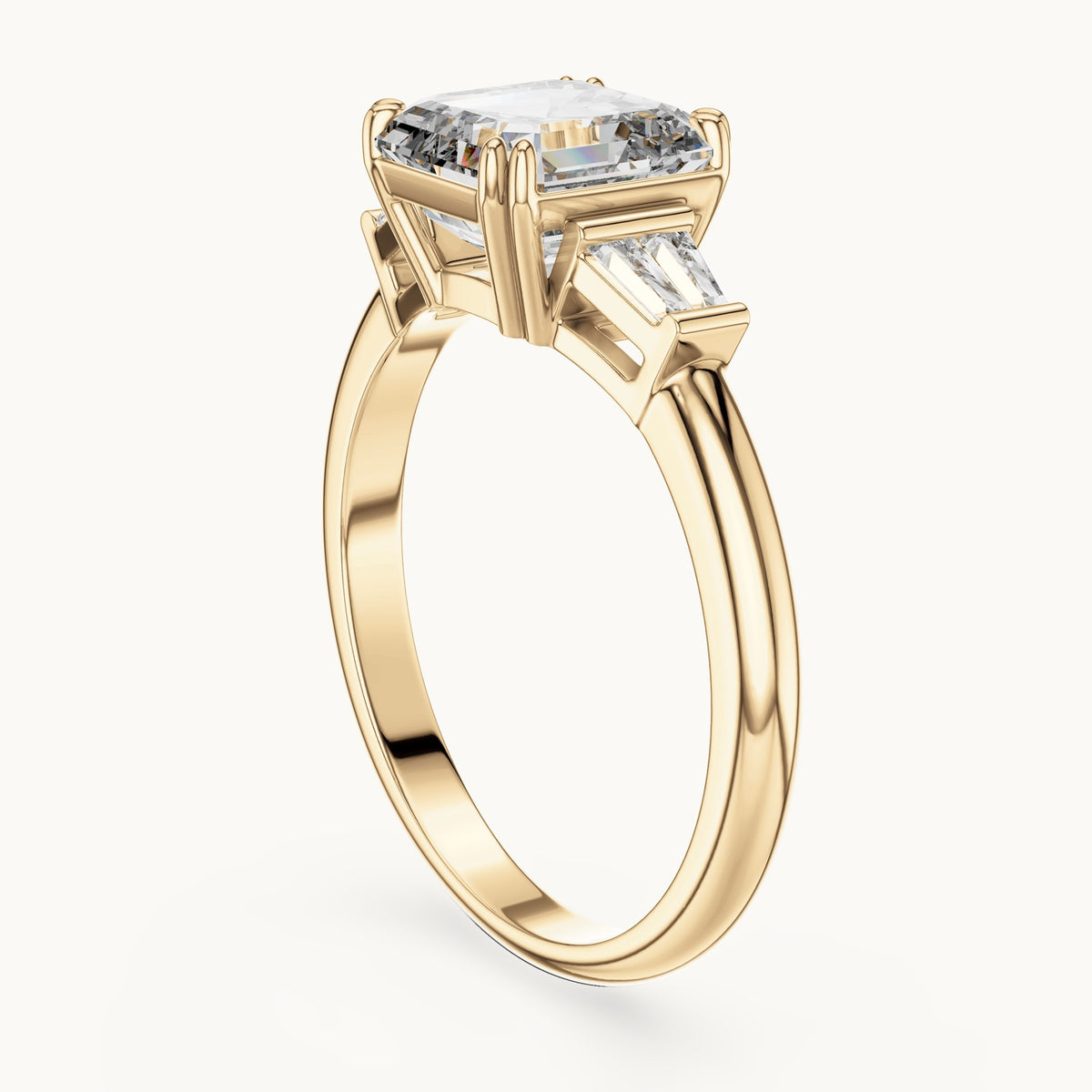 Emerald cut lab-grown diamond cluster ring in 14K yellow gold, 1.97 CT TW, view 2