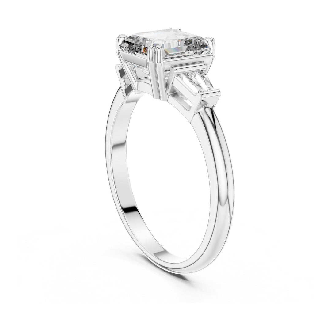 Emerald Cut Lab Grown Diamond Cluster Ring, 1.97ct Total, Solid Gold
