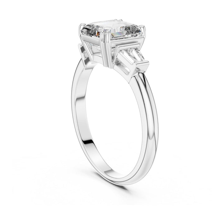 Emerald Cut Lab Grown Diamond Cluster Ring, 1.97ct Total, Solid Gold