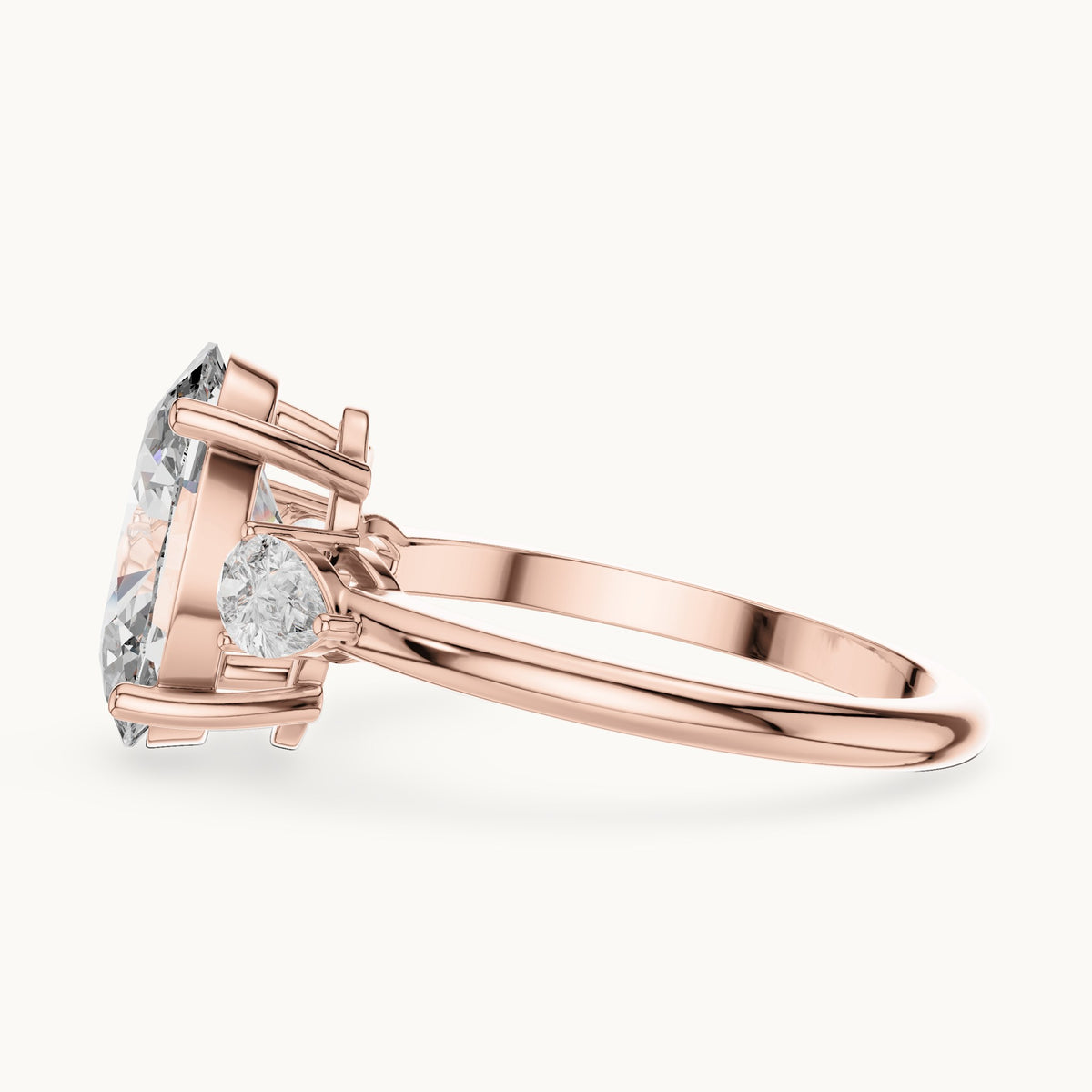 Oval cut lab-grown diamond cluster ring in 14K rose gold, 3.10 CT TW, view 2