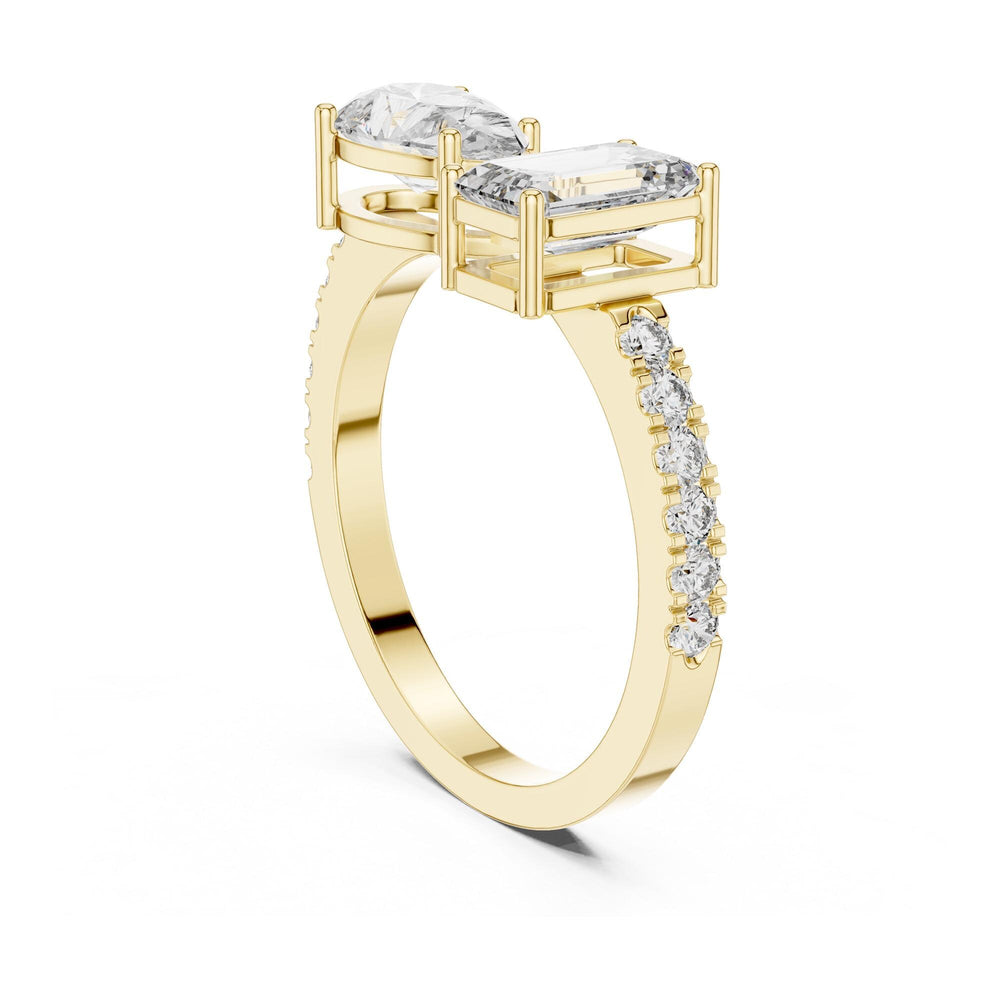 Pear Cut Lab Grown Diamond Solitaire Ring, 2.10ct Total, Solid Gold