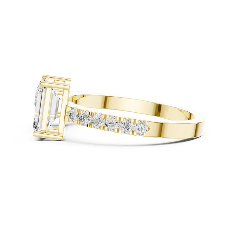 Pear Cut Lab Grown Diamond Solitaire Ring, 2.10ct Total, Solid Gold