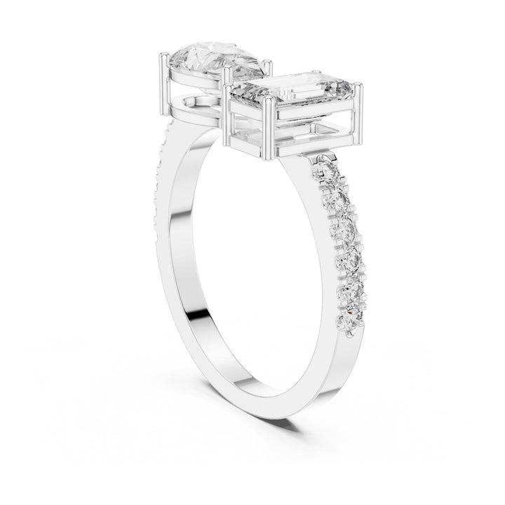 Pear Cut Lab Grown Diamond Solitaire Ring, 2.10ct Total, Solid Gold