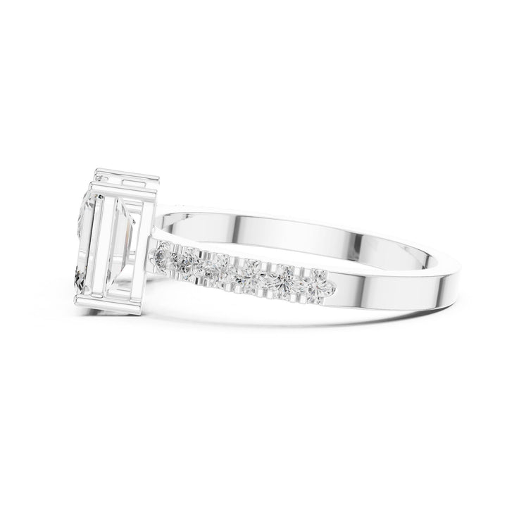 Pear Cut Lab Grown Diamond Solitaire Ring, 2.10ct Total, Solid Gold