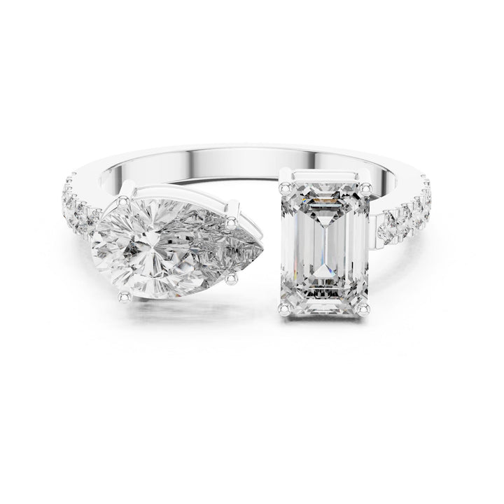 Pear Cut Lab Grown Diamond Solitaire Ring, 2.10ct Total, Solid Gold