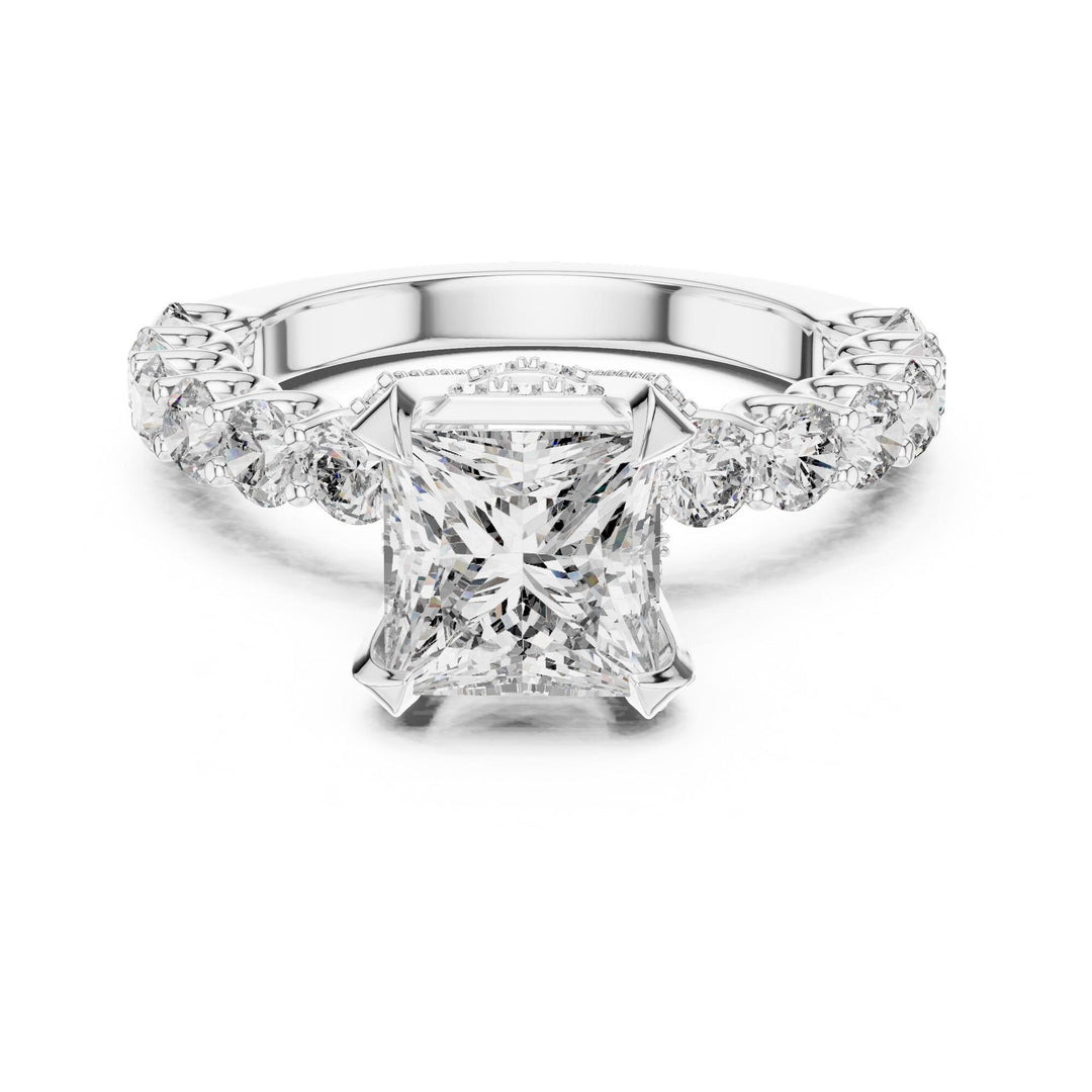 Princess Cut Lab Grown Diamond Solitaire Ring, 3.76ct Total, Solid Gold